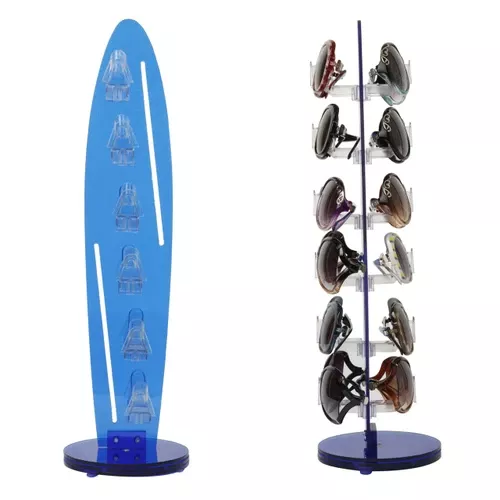 Acrylic Counter Top Rotating Sunglass Display Rack (holds 12 pair) 7036 Blue (1 pc.)